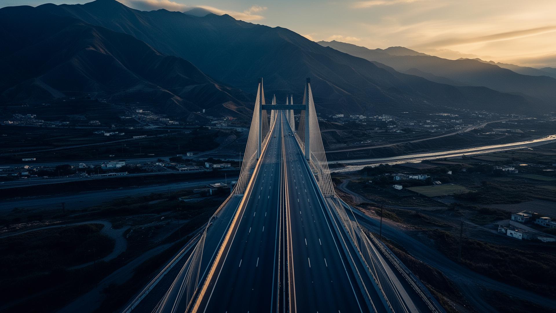 Puente moderno sobre los Andes peruanos